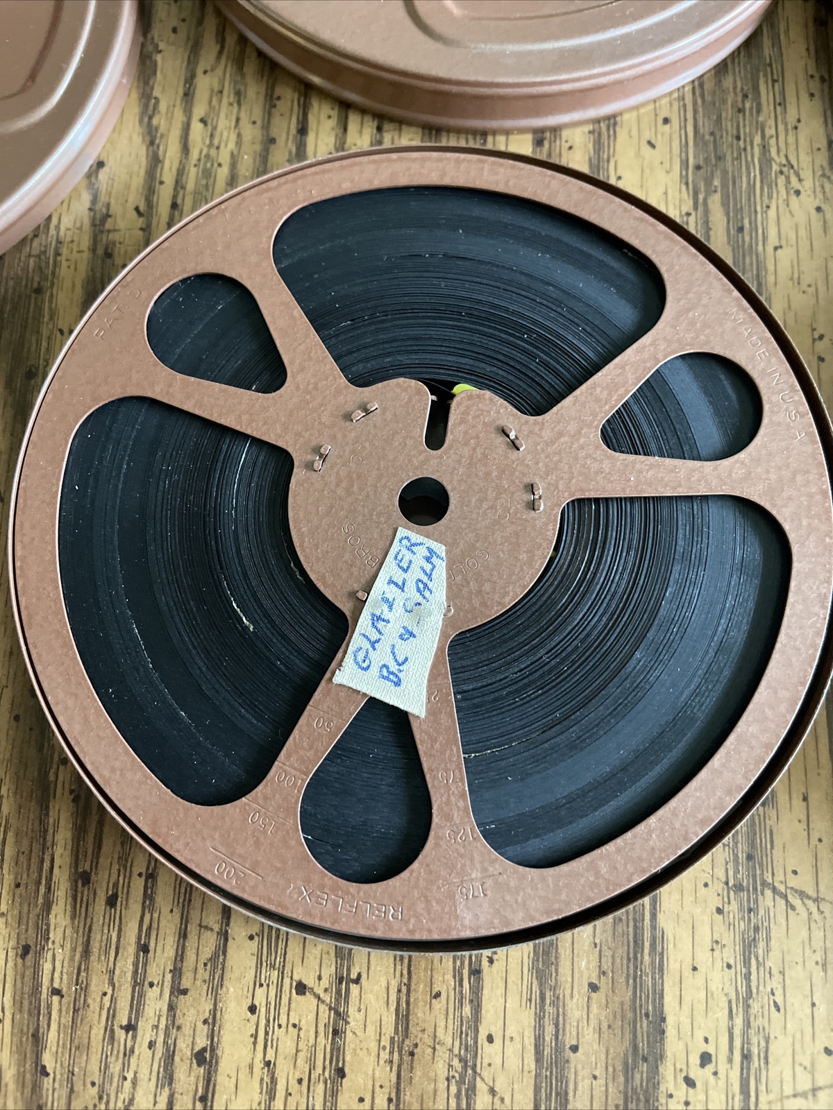 Vintage Lot Of Film Reels, Cans, & Film -Goldberg Filmgrip Relflex W/Box, Kodak