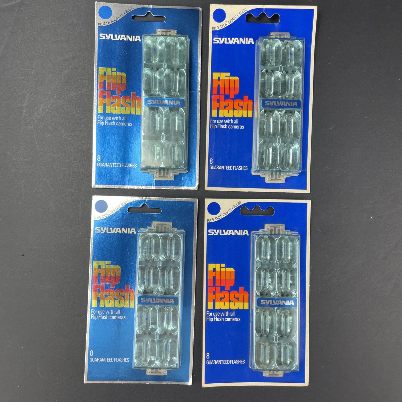 Lot Of 4 New Old Stock Sylvania Blue Dot Flip Flash New In Box 32 Flashes