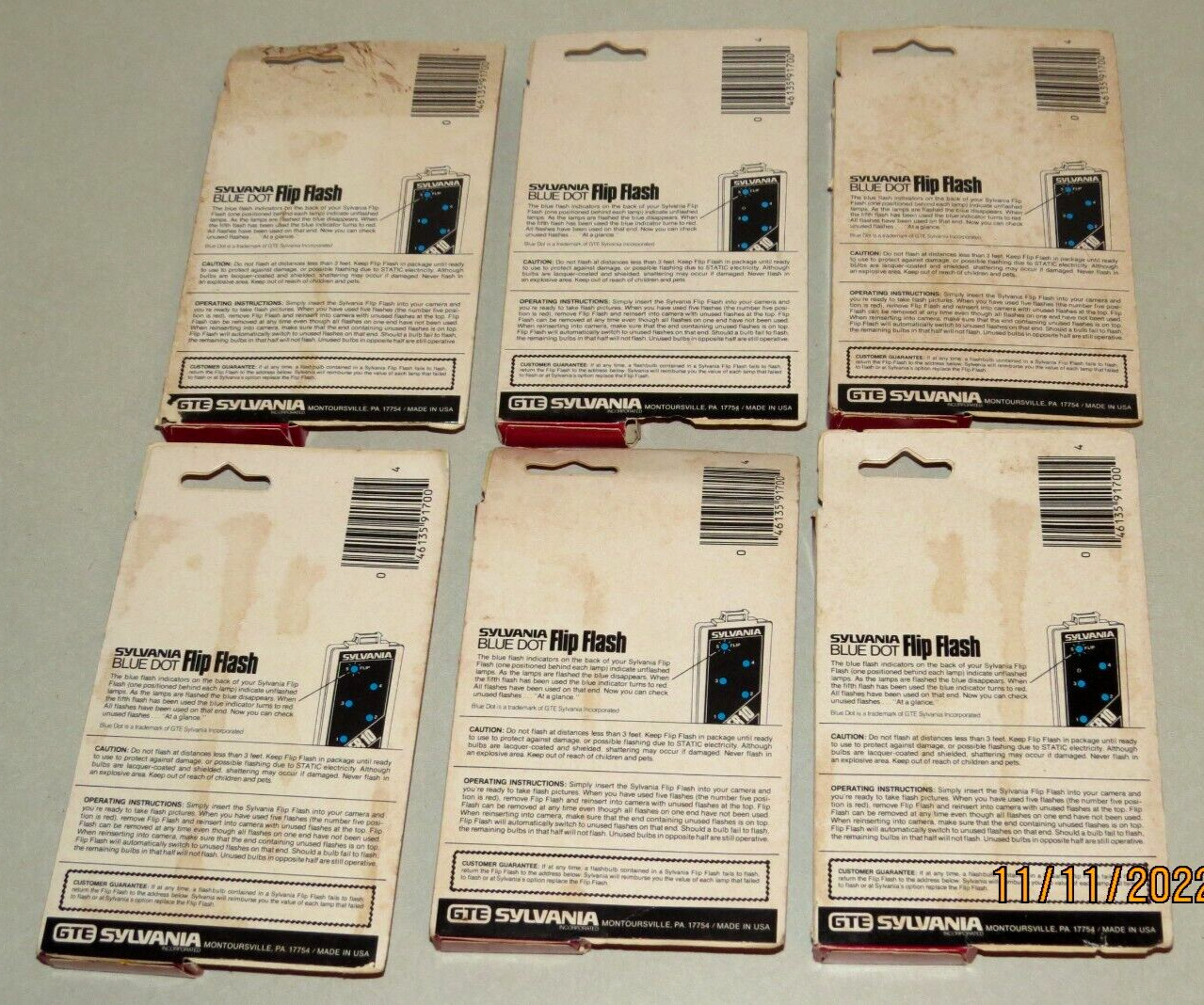 Lot of 6 Sylvania Super 10 Flip Flash Unit Vintage Boxed NEW
