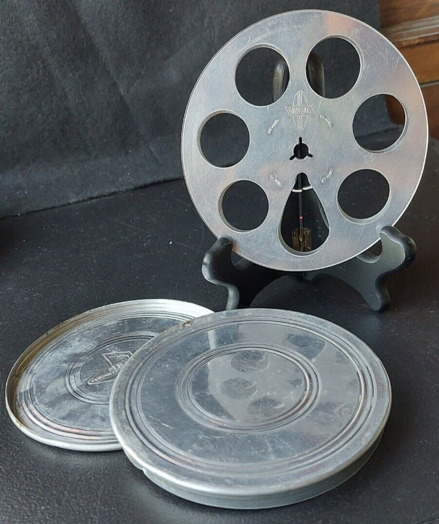 VENA OF AMSTERDAM, HOLLAND. FILM REEL AND CANNISTER. ALL ALUMINUM SET.