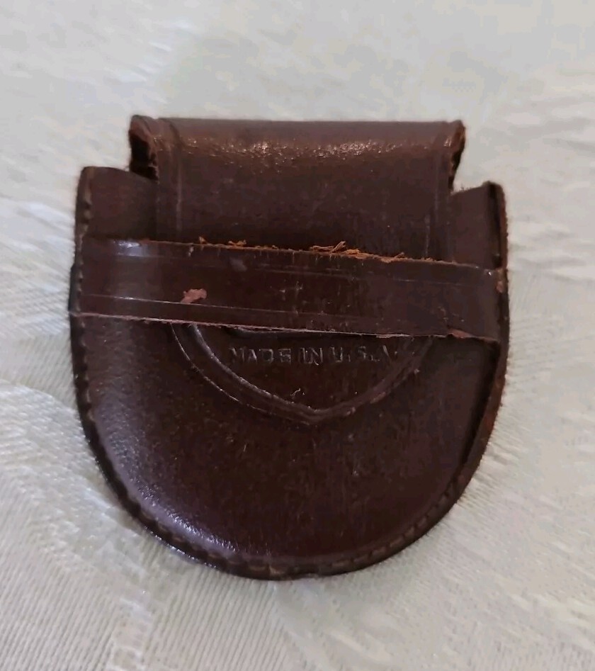 Vintage Mid-Century Leather Utilo Lens Holder For Rollei Made In USA