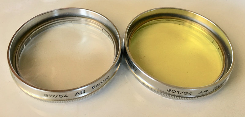 Voigtlander filters for camera 54mm slip on 301/54 317/43 UV yellow, septon lens