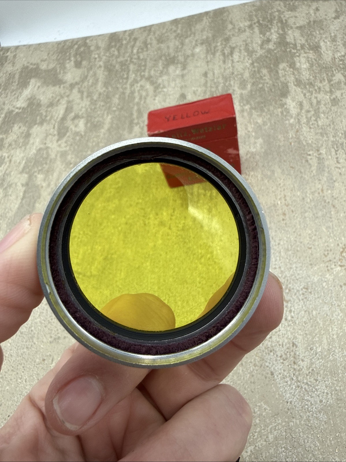 Ernst Leitz Leica Gelbfilter 1 Yellow Camera Filter Model XOOQG Wetzlar Germany