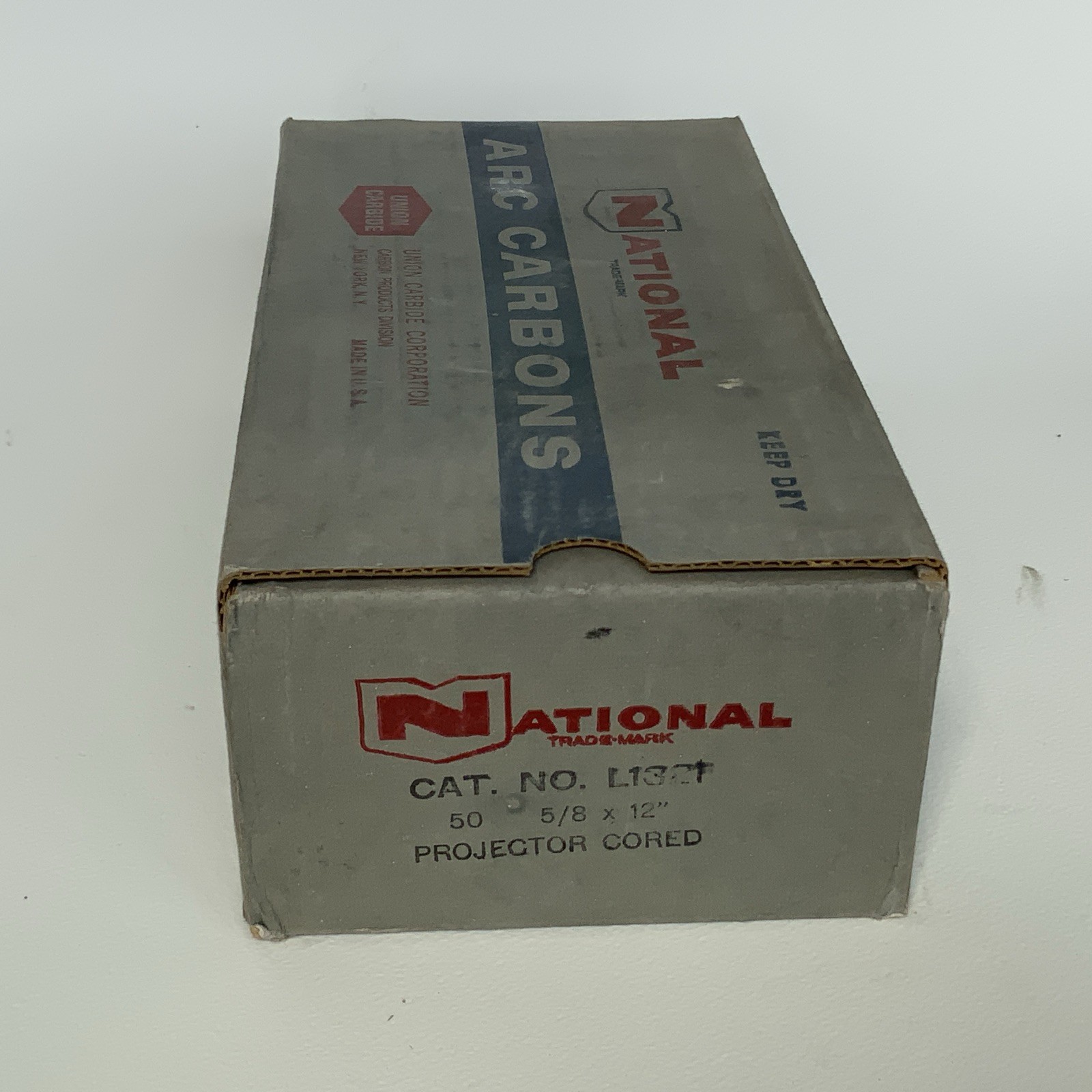 National CARBON ARC RODS – 1 BOX of 50 5/8“ x 12″ Projector Core NEGATIVE