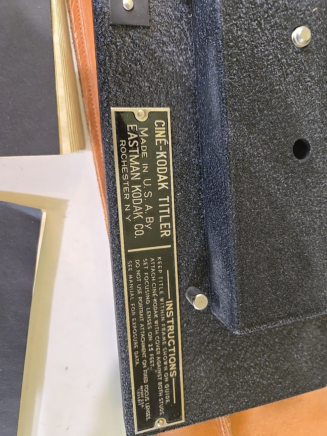 Eastman Kodak Company Rochester, N.Y. Cine Titler Blanks/Masks Leather Case (E)
