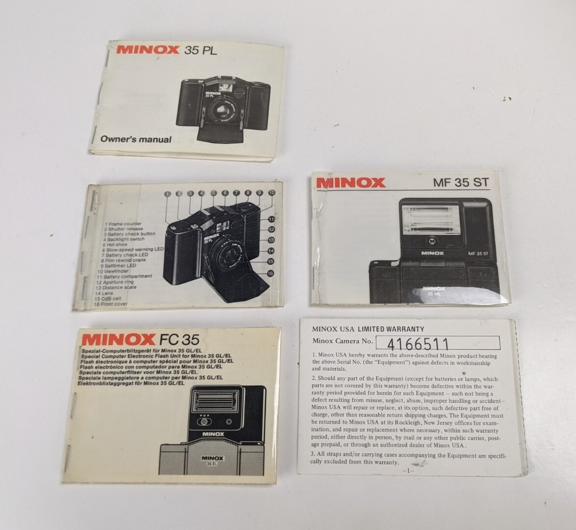 Minox B Camera Instructions Lot