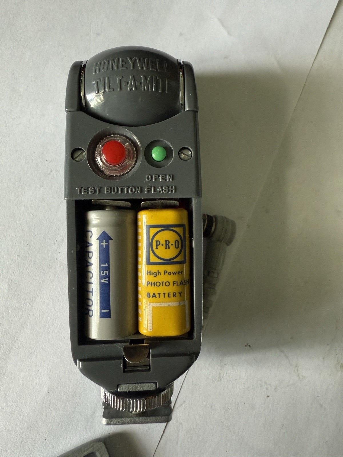Honeywell Tilt-A-Mite Camera Flash Unit with Capacitor, Collapsible Fan Style