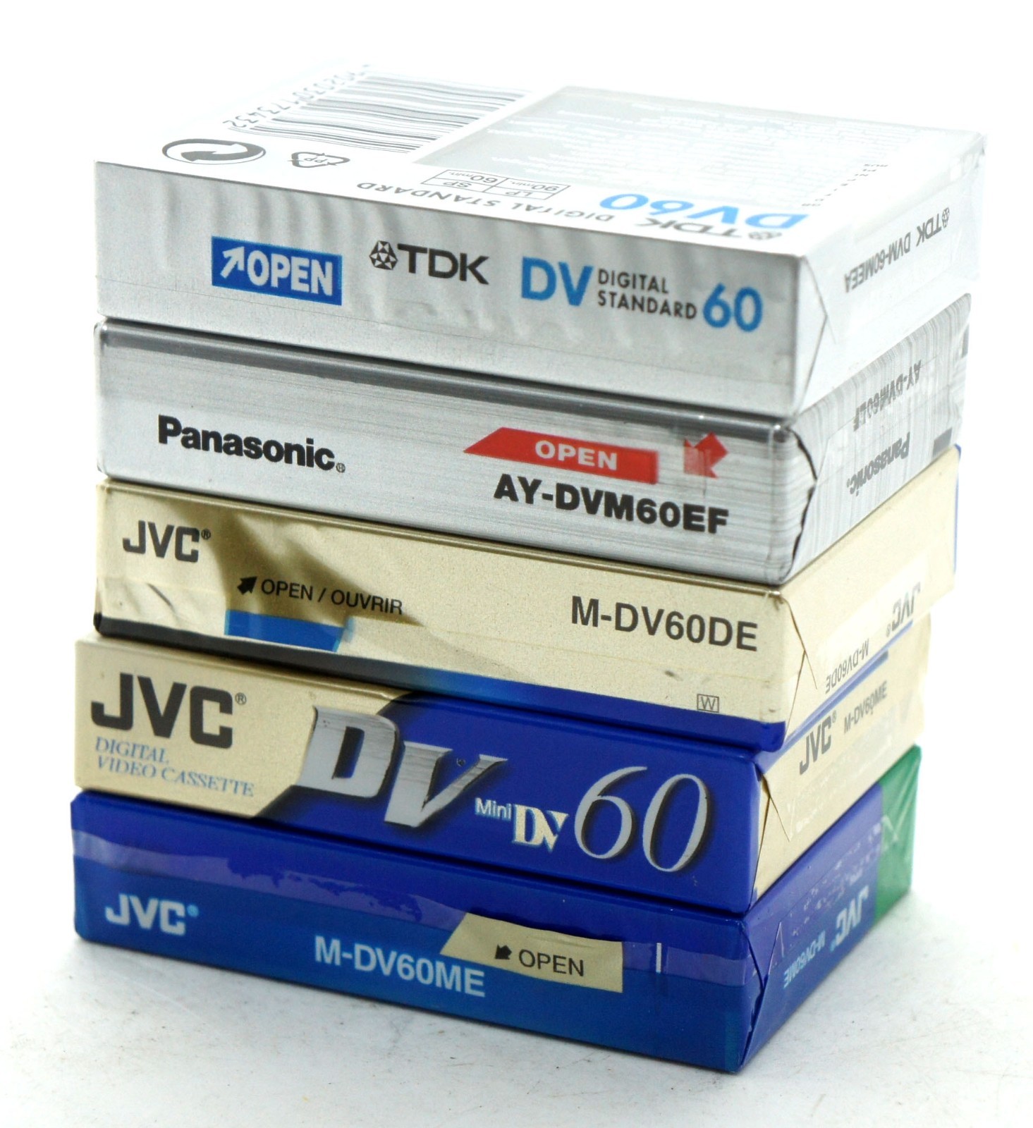 5 PCS JVC TDK Sealed Mini DV Digital Video Cassette DVC 90Min LP Mode 60min SP