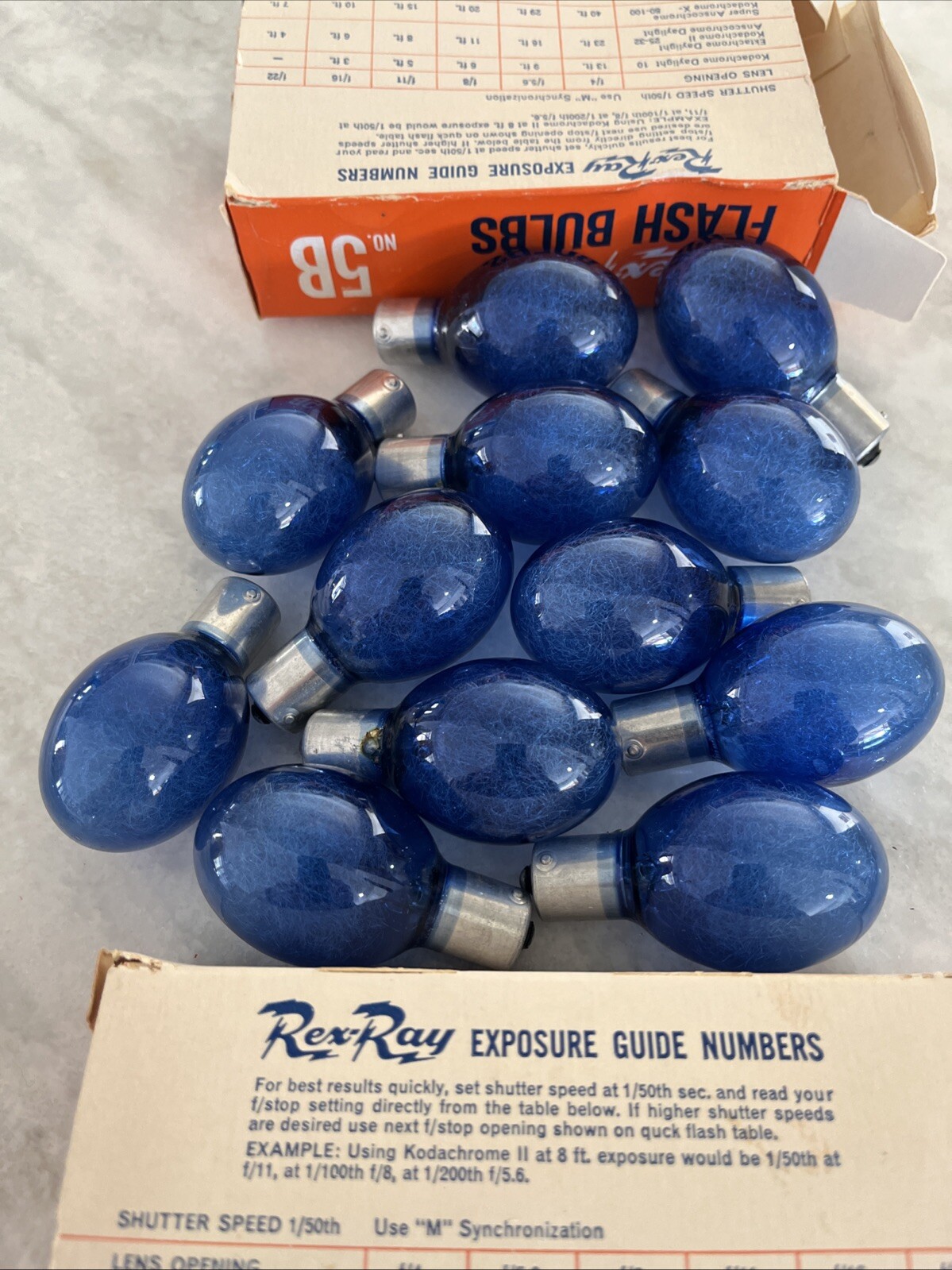 Rex-Ray No. 5B Flash Bulbs NEW Old Stock – Two Boxes of 6 Bulbs (12 Bulbs Total)