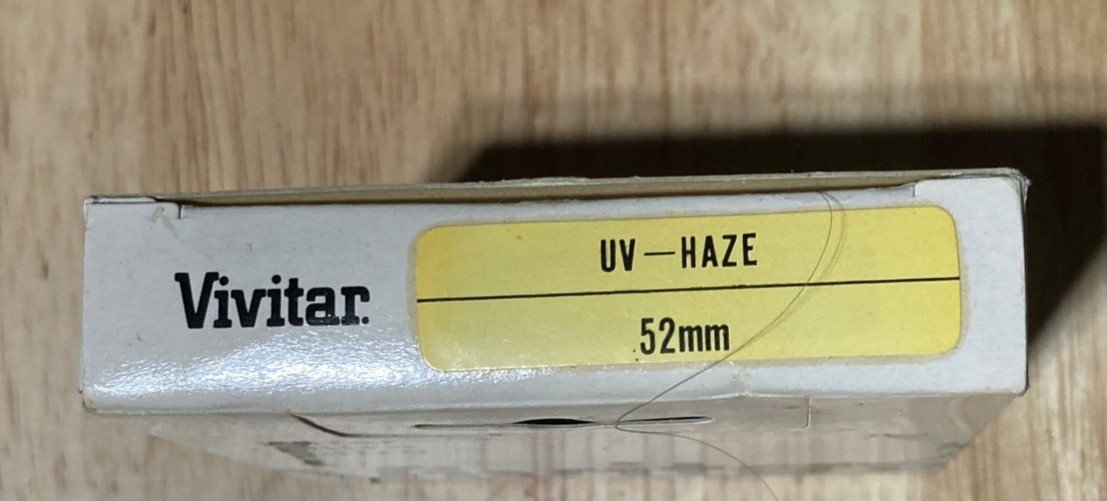 VINTAGE VIVITAR 52MM UV HAZE SCREW-ON LENS FILTER