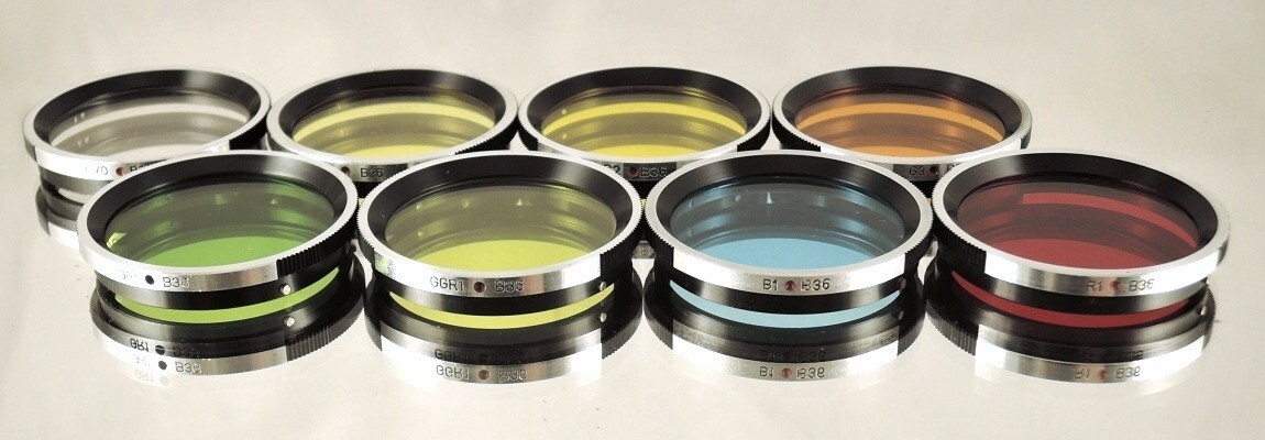 RARE set of eight filters B36 for Flexaret MEOPTA Czechoslovakia genuine MINT