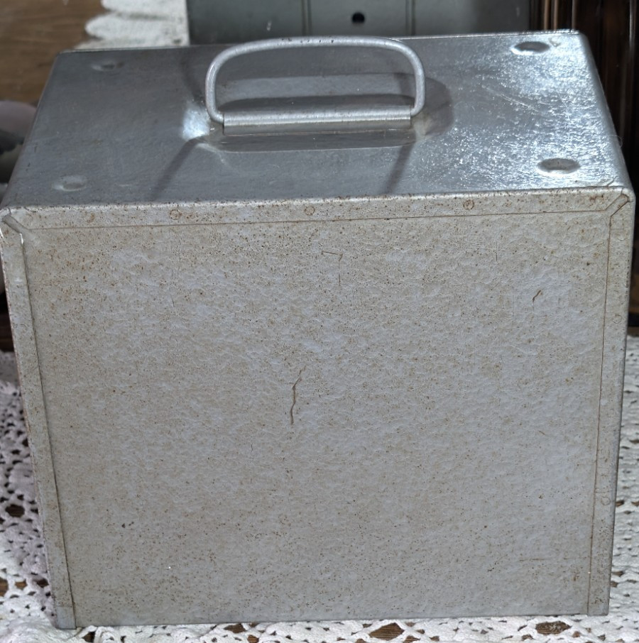 Vintage Brumberger Metal Industrial Film Storage Cabinet Box Case with Slots