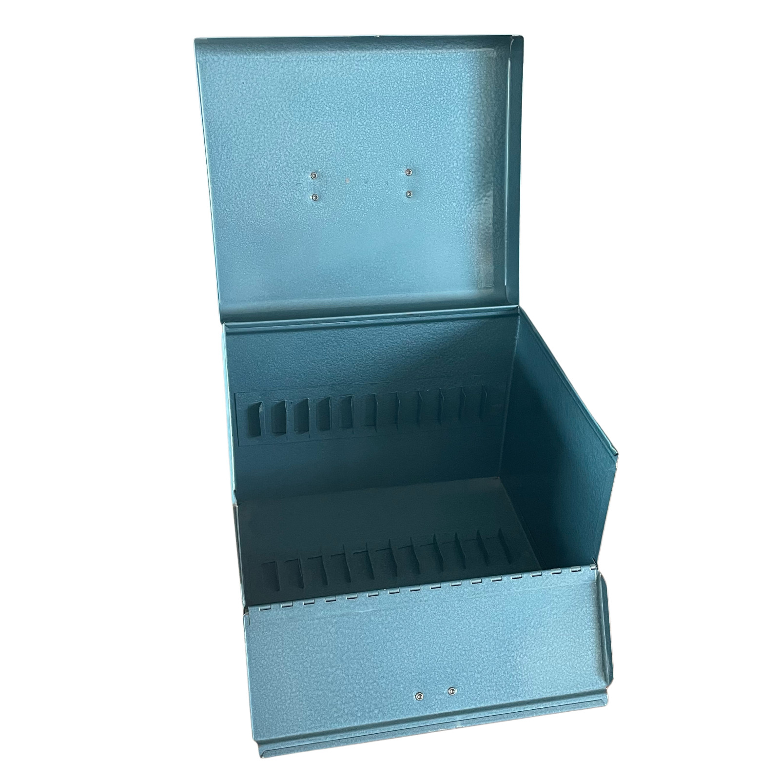 Large Metal Excelsior Carrying Case Holds up 12 7″ ior 6″ Film 8mm Canisters A