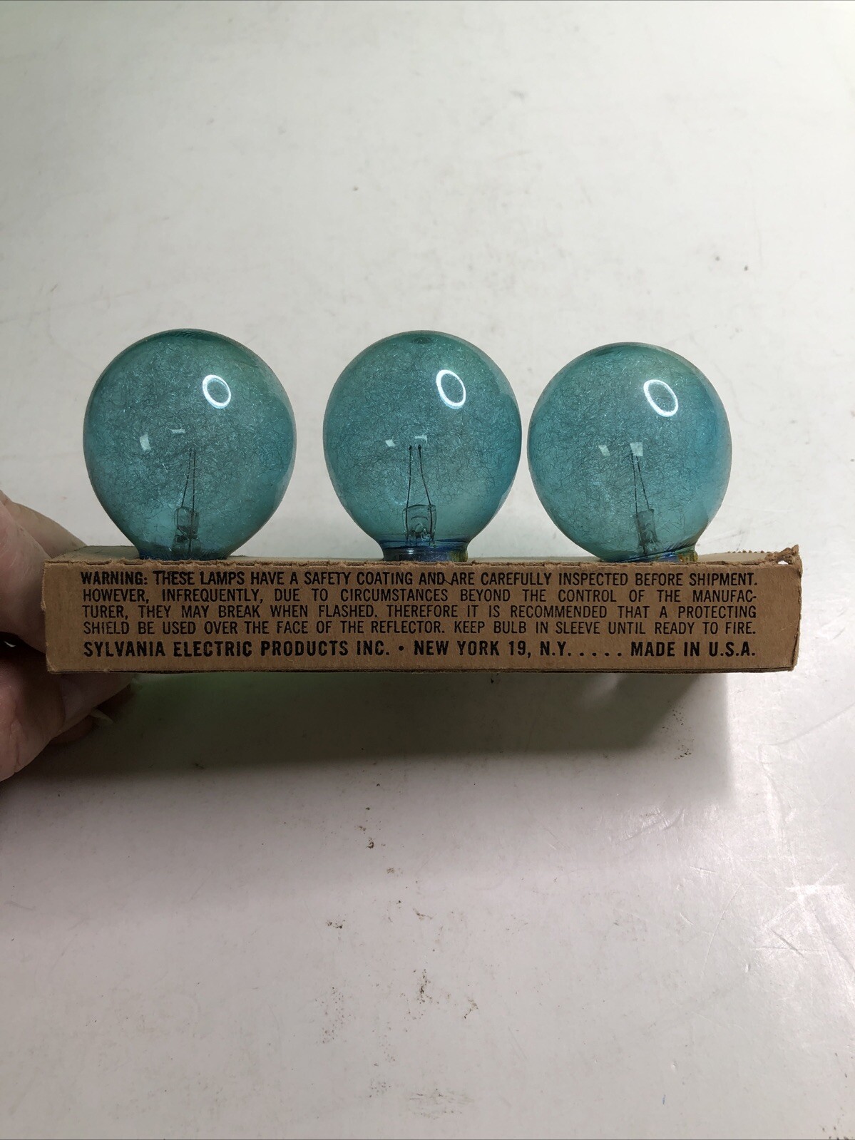 3 VINTAGE SYLVANIA BLUE DOT PRESS NO. 25B SUPERFLASH CAMERA FLASH BULBS Wabash