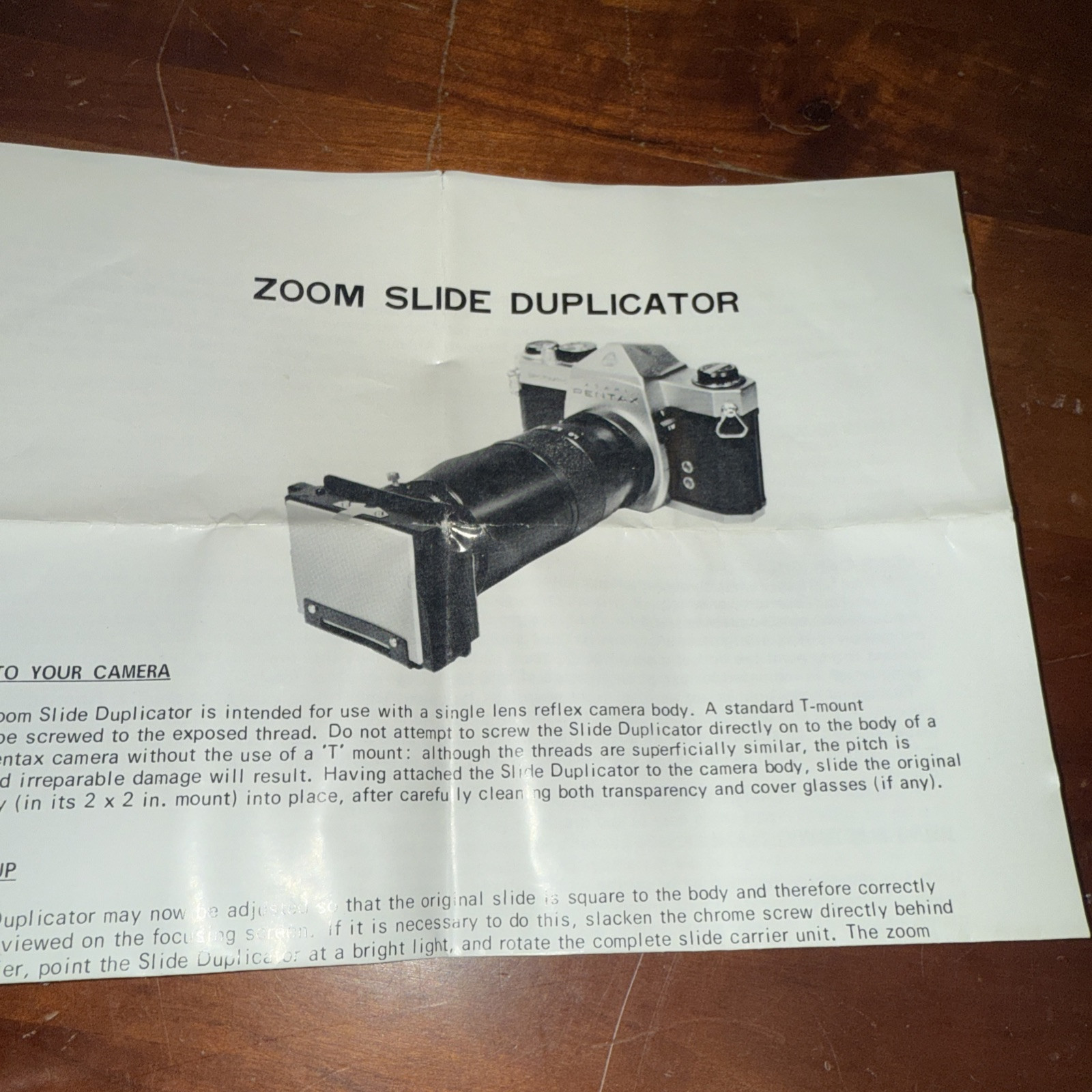 Cambron Zoom Slide Duplicator T Mount