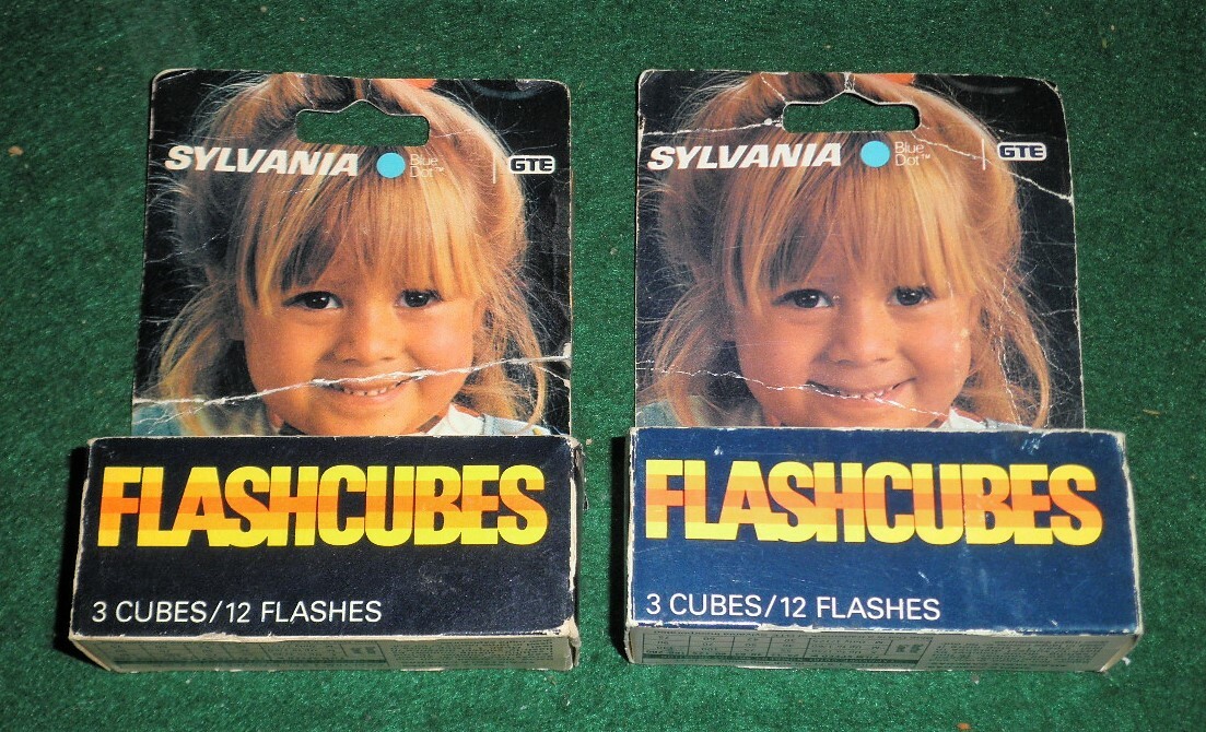 Vintage Sylvania Blue Dot Flashcubes 2 Packs of 3 Each = 24 Flashes