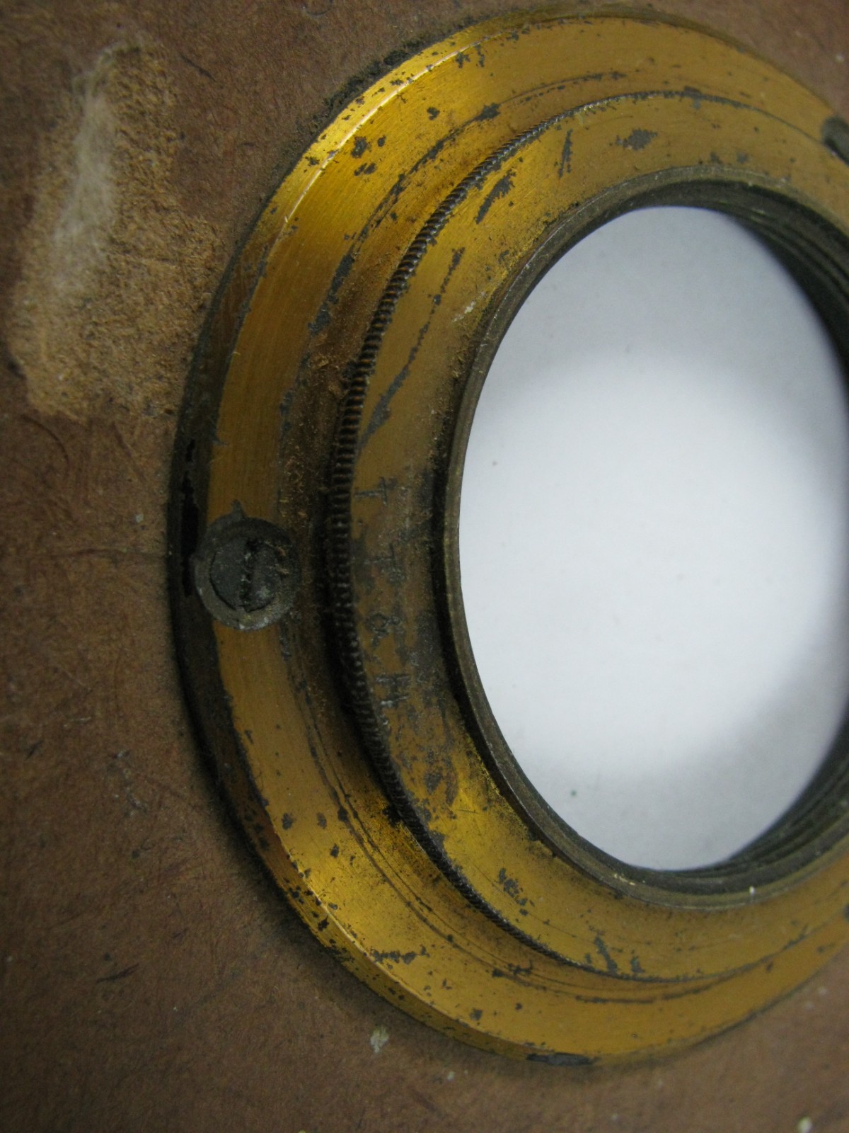 ANTIQUE BRASS FLANGE 37MM SCREW THREAD LENS PART