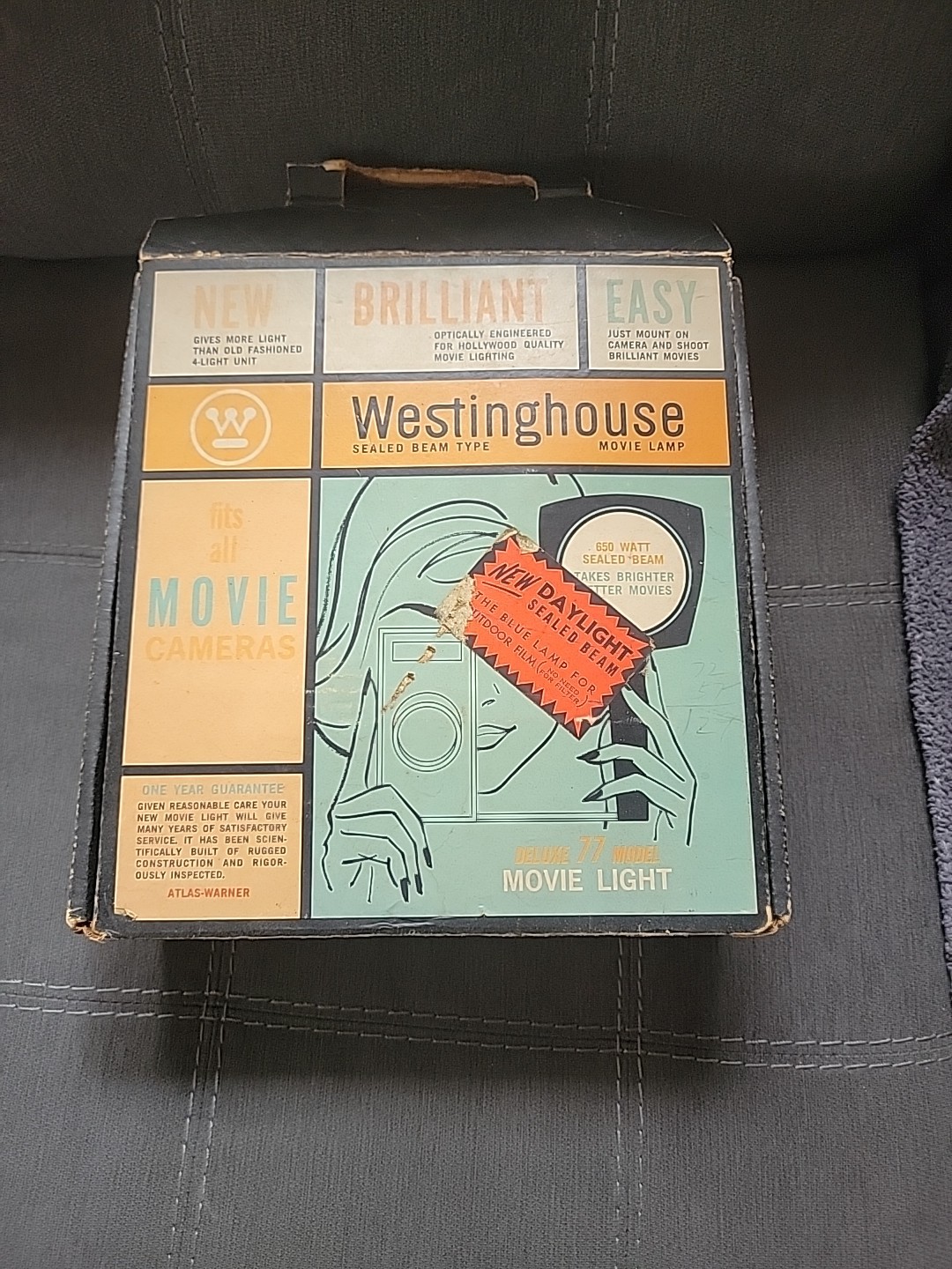 VTG WESTINGHOUSE SEALED BEAM TYPE MOVIE LAMP USED STILL WORKING