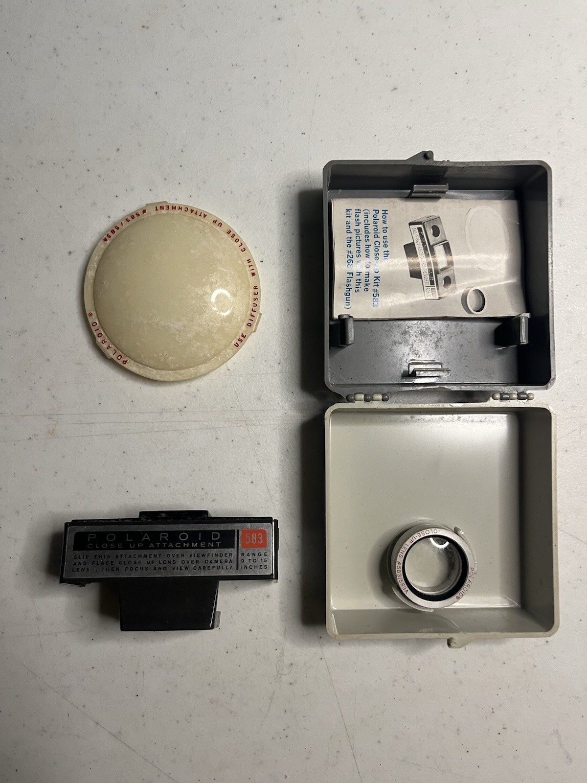 Vintage Polaroid Close-Up Kit #583 Attachment Set for Color Pack Cameras w/ Case