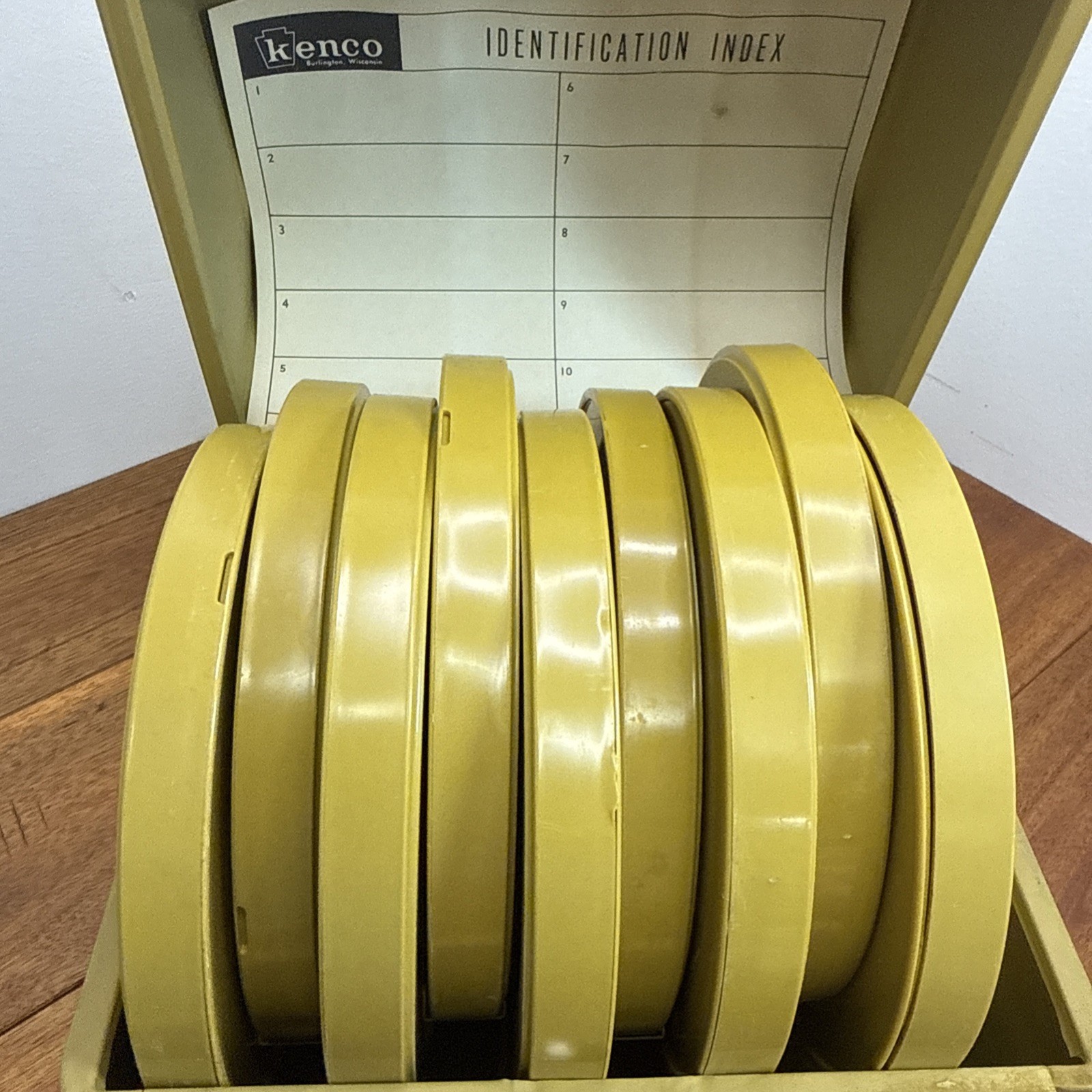Kenco Film Tape Reel Chest Metal Box Has 9 Cans Great Condition! 1960’s