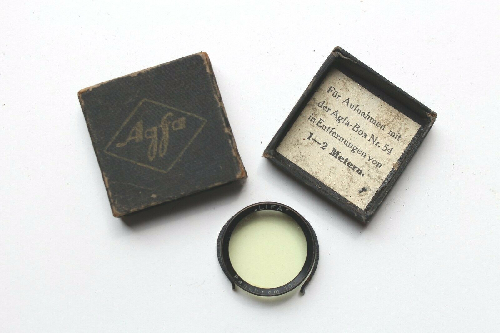 Agfa Panchrom 100 Yellow LIFA Filter Vintage SlipOn Camera Lens Acc. W/Box