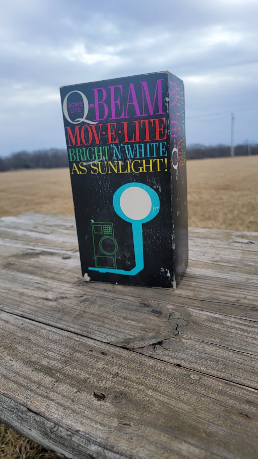 Vintage Camera Light Acme Lite Q-Beam Movie Lite in Box Works!! Retro