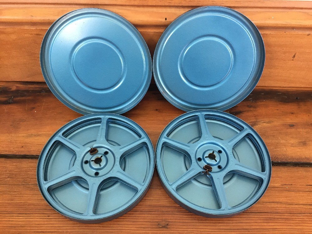 Vtg Lot of Brumberger Super 8mm Film Take Up Reels Canisters Industrial Era Case
