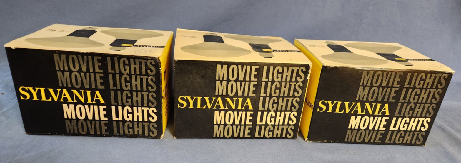 Vtg. Lot of 3 -2 pk Sylvania Lights 300 Watts R-30 Type BEP Movie/Photography