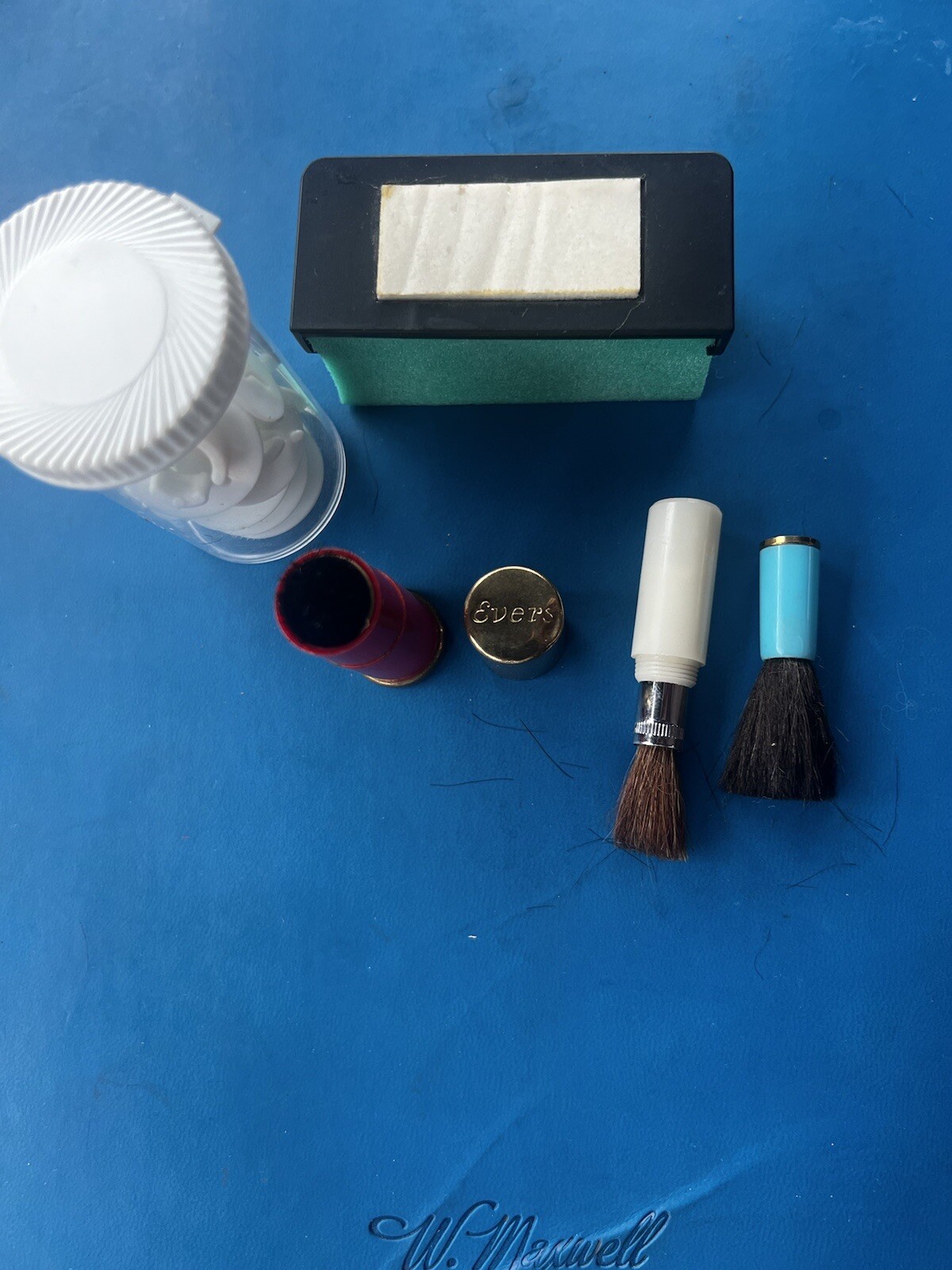 Vintage Brass Lipstick Style Camera Lens Brush Lot + Cleaner