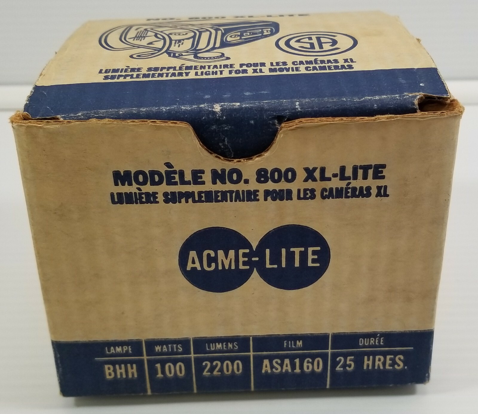 Vintage Acme Lite Model 800 XL–LITE Supplementary Light Movie Camera 100 Watts