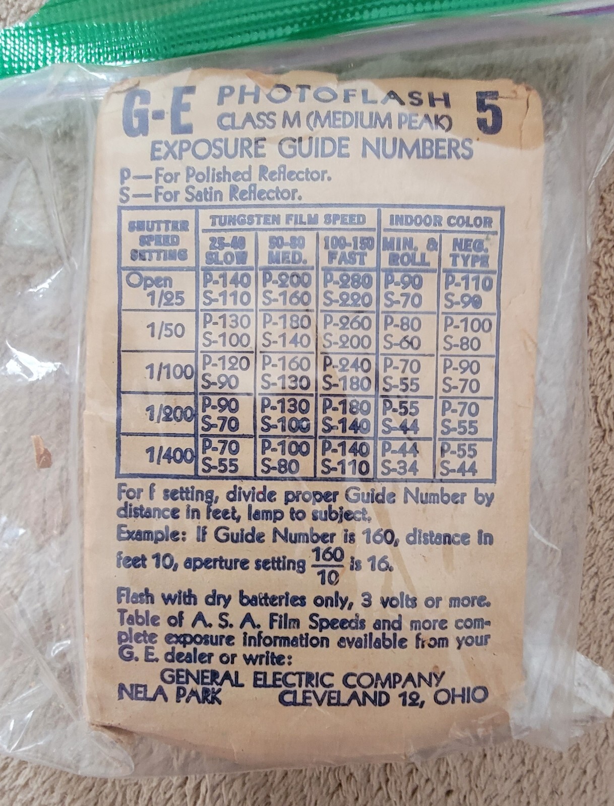 GE #5 PHOTOFLASH 7 Bulbs Vintage