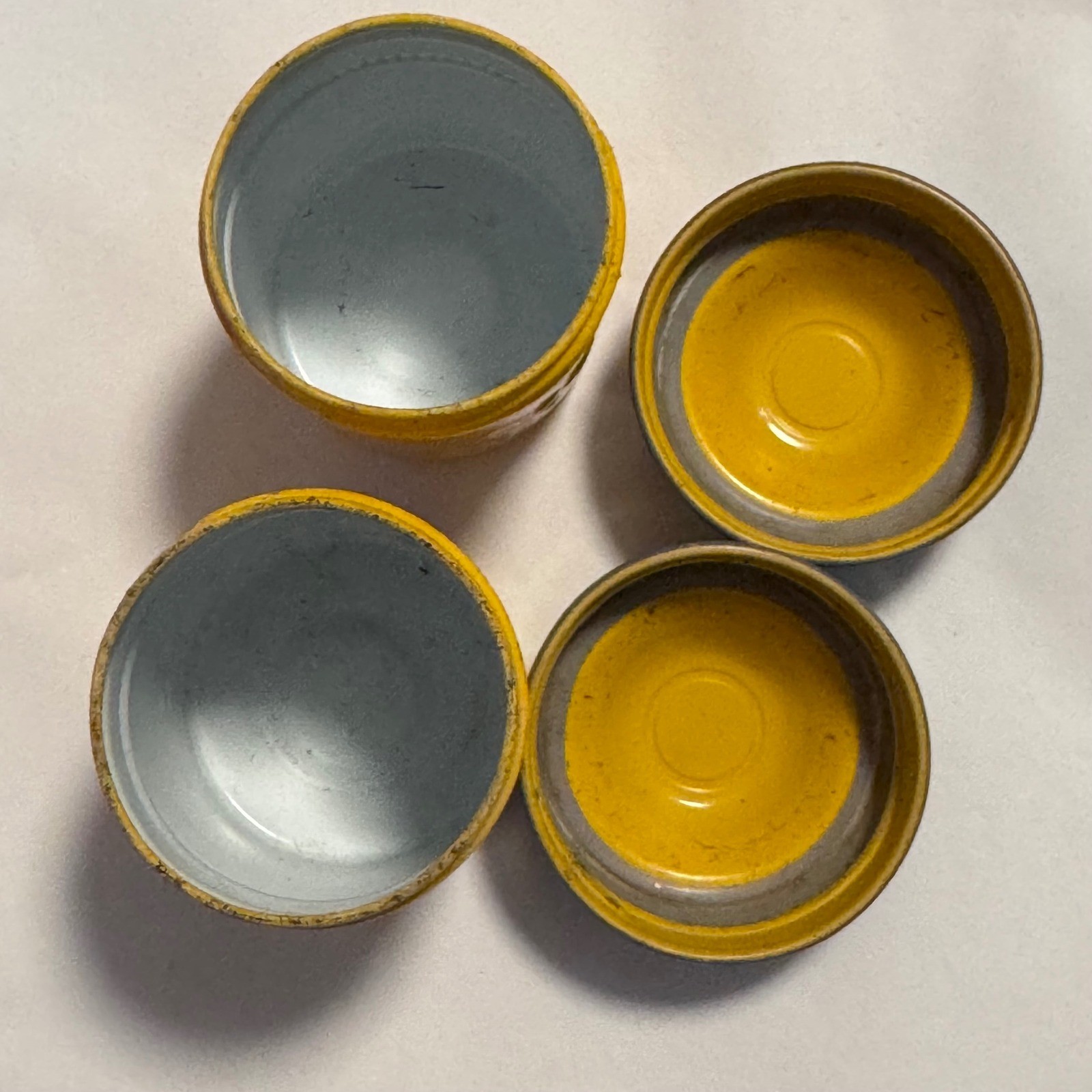 Vintage Kodak Embossed Yellow 35mm Film Canister Containers Gray Lids Set of 2