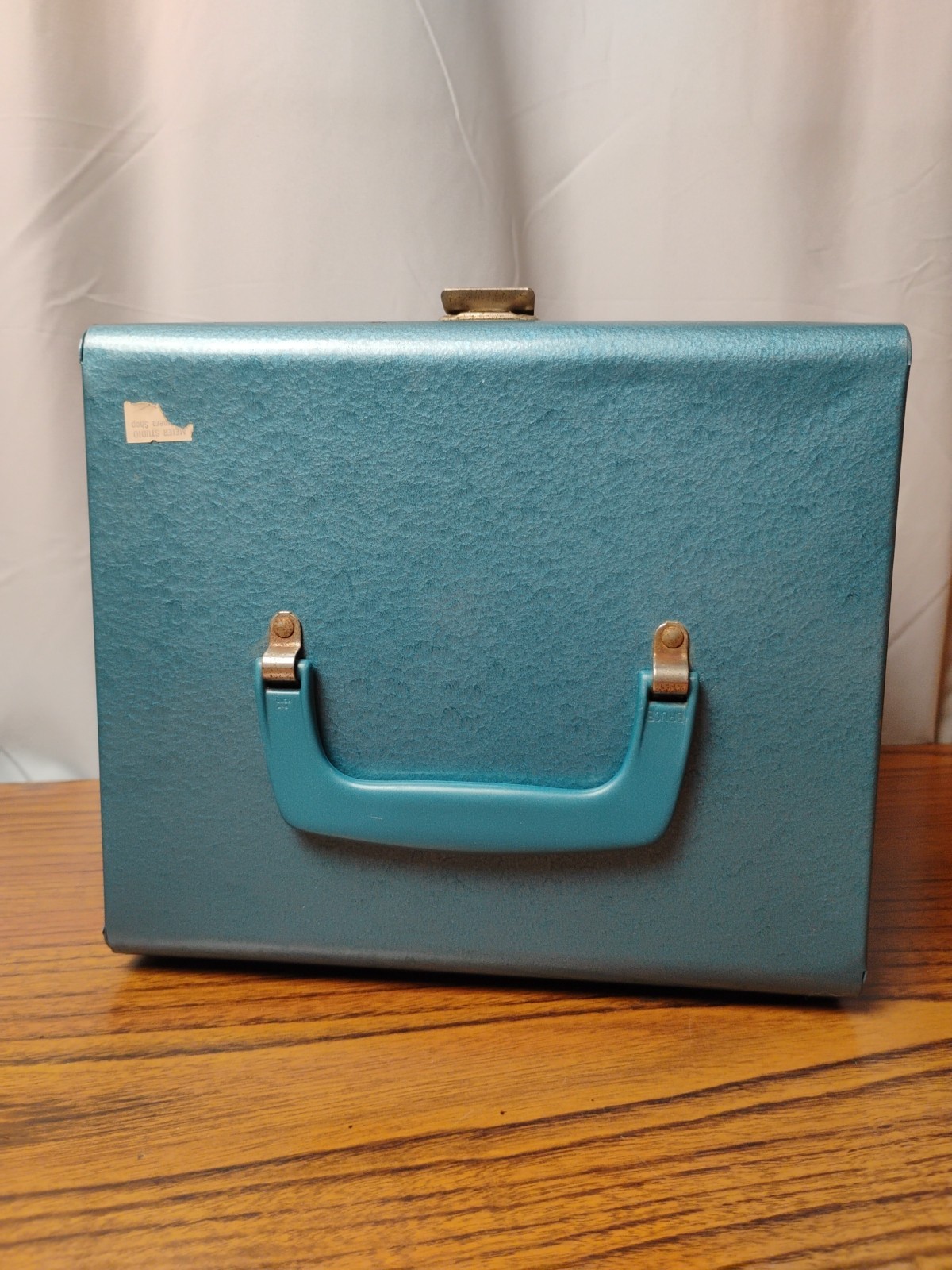 8mm Film Reel Cannister Metal Storage Case 12 Slot Vintage Blue Good Condition