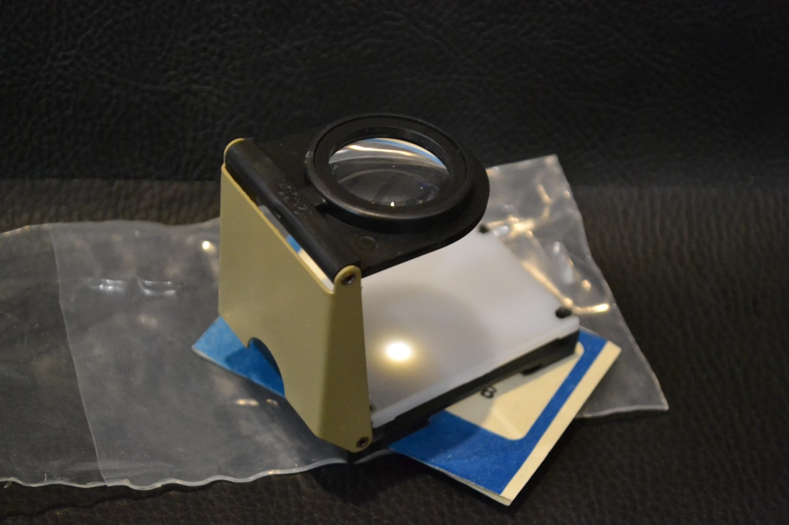 EXC Vintage magnifying glass 5x device for viewing photographic films and slides