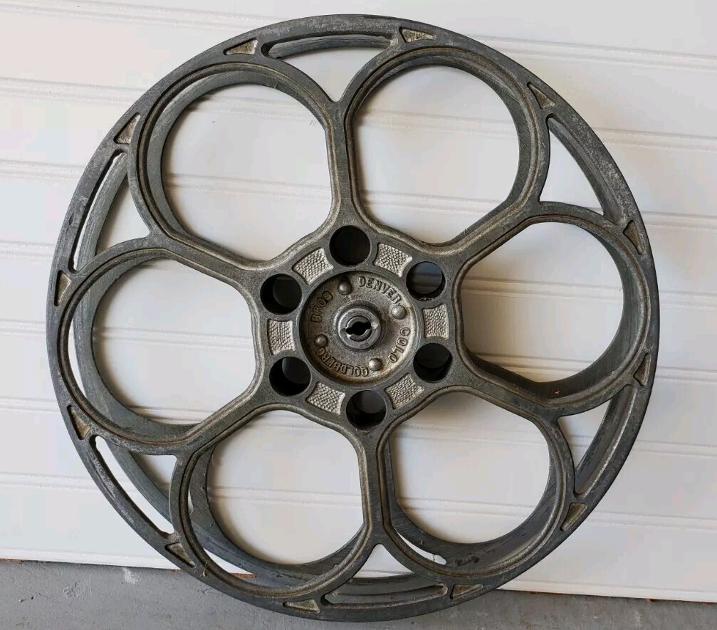 Vintage Goldberg Bros 14.5” 35mm Aluminum 6 Hole Film Reel