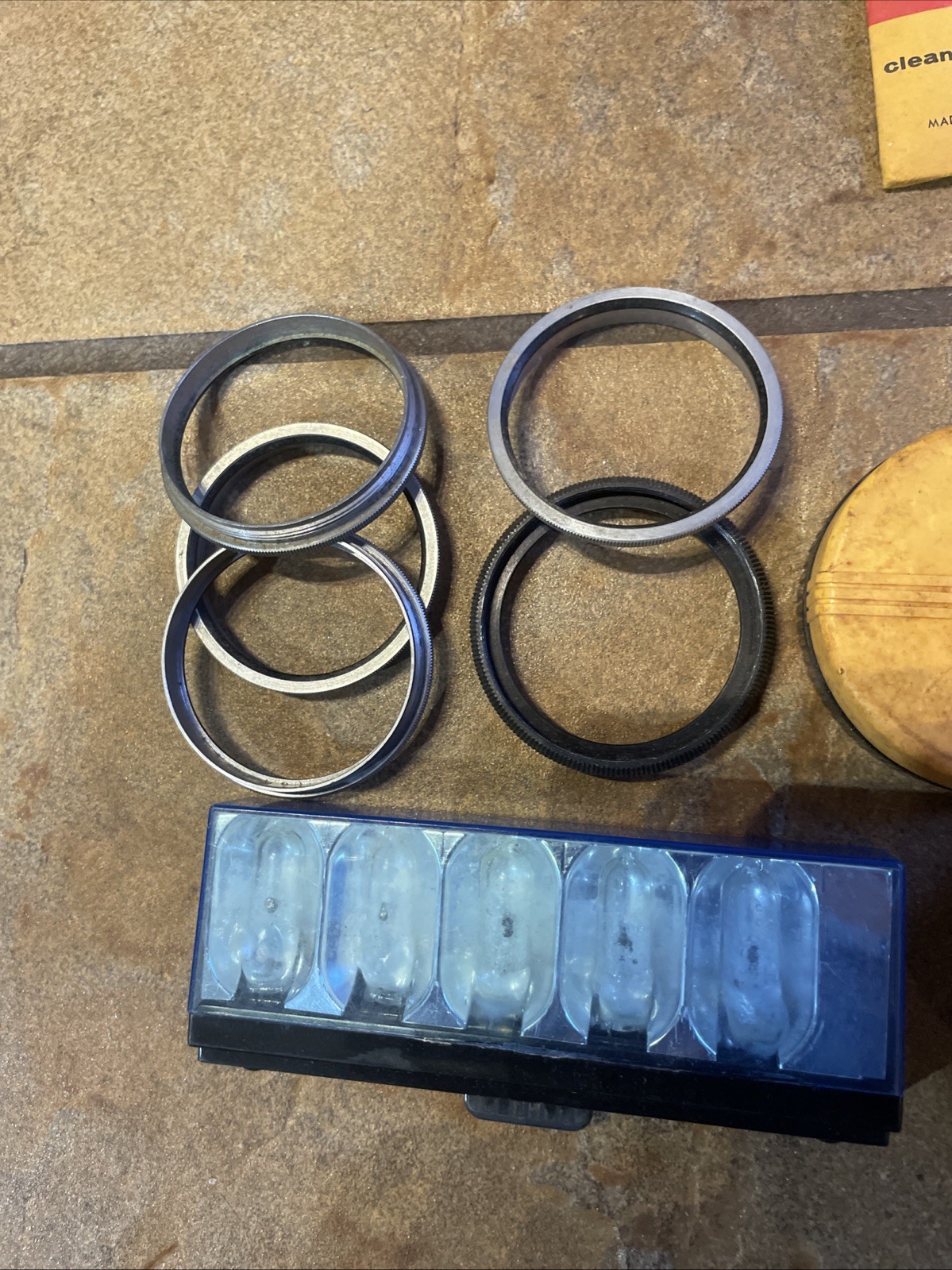 Kodak 4 Vintage Filters 5 Adapter Rings Lens Paper Flash Bar Film
