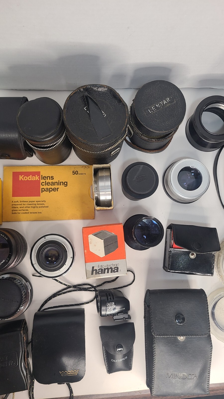 Lot Of 39 Vintage Camera Accessories Olympus Vivitar Tiffen Kodak Ge