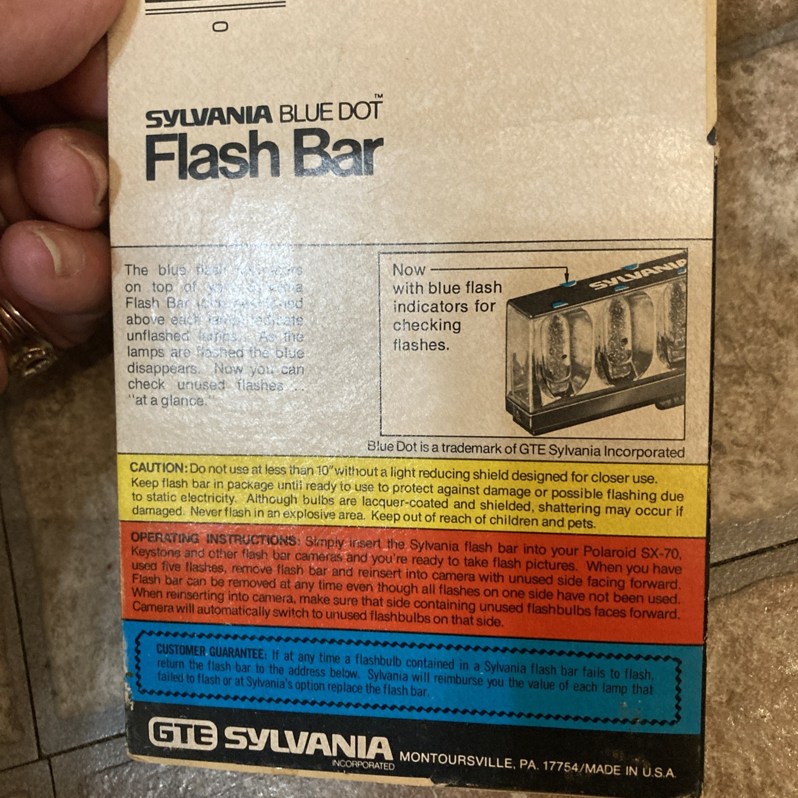 Vintage Sylvania Flash Bar 10 Flashes New Old Stock Use With Flash bar Cameras
