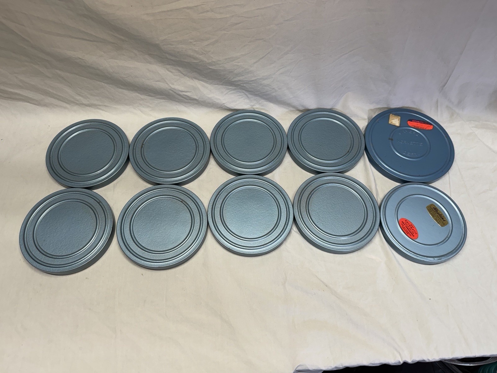 Vintage Kenco Film Reel Storage Box With 10 Empty Film Reels