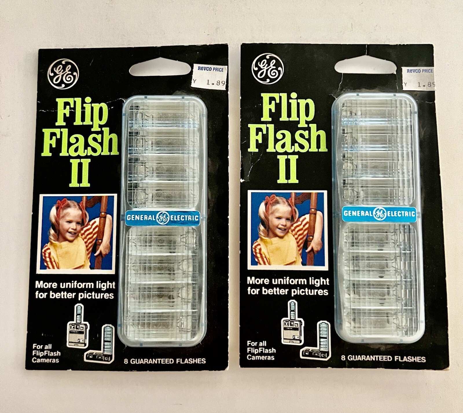 GE General Electric Vintage Flip Flash II Lot (2) New In Package NOS