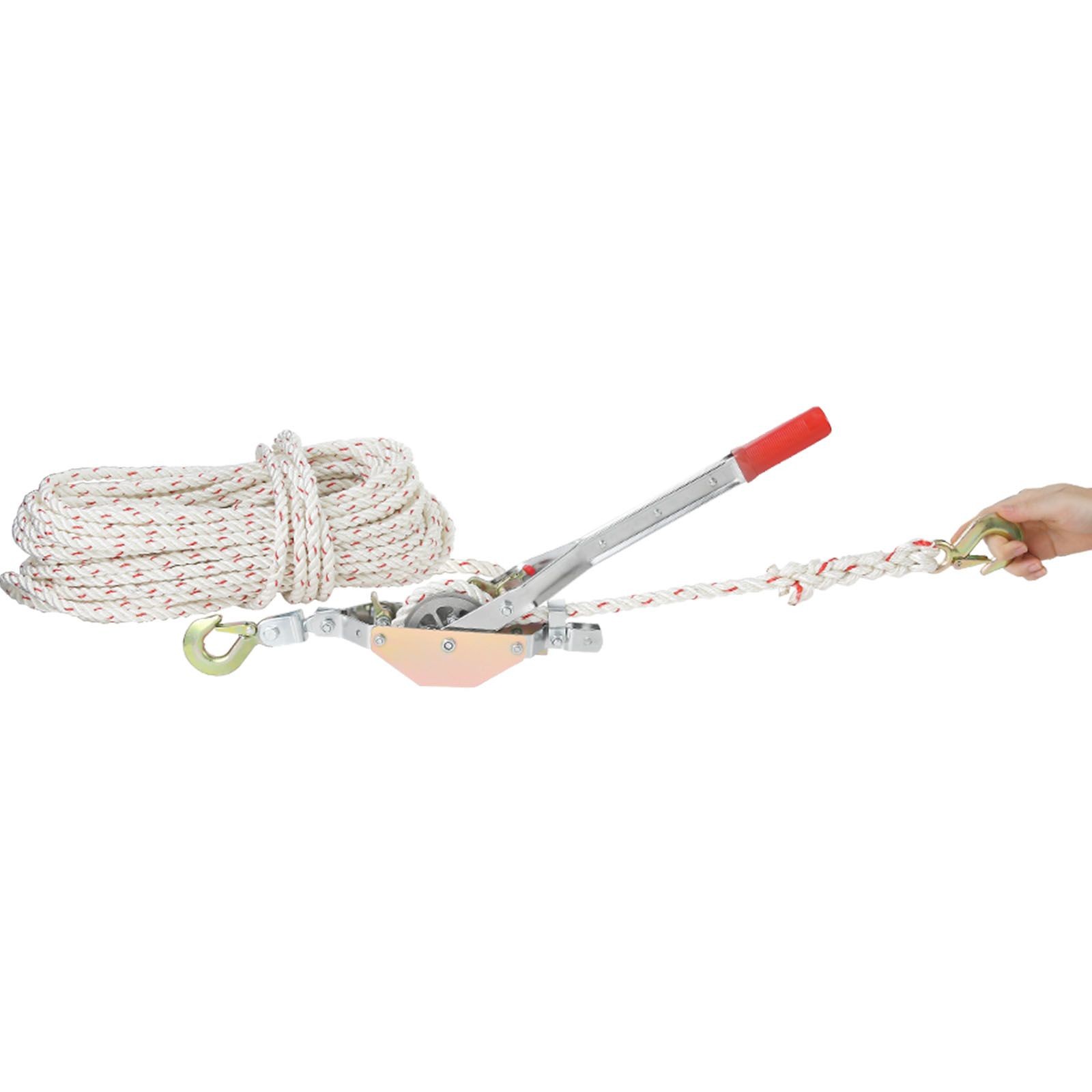 Rope Puller, 3/ 4 Ton (1, 653 lbs) Pulling Capacity, with 100′ of 0.6″ dia. Rope