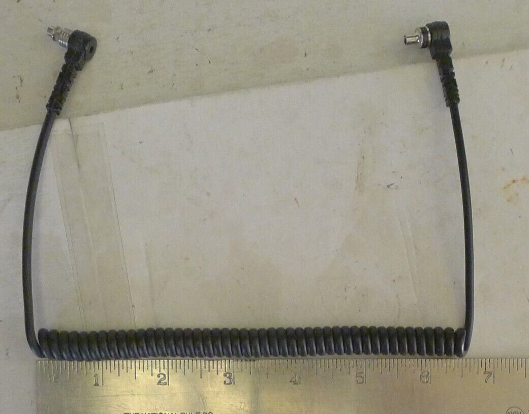 Male to Male Flash PC Sync Extension Cable Coiled Cord 16 inch Coiled Cord -USED