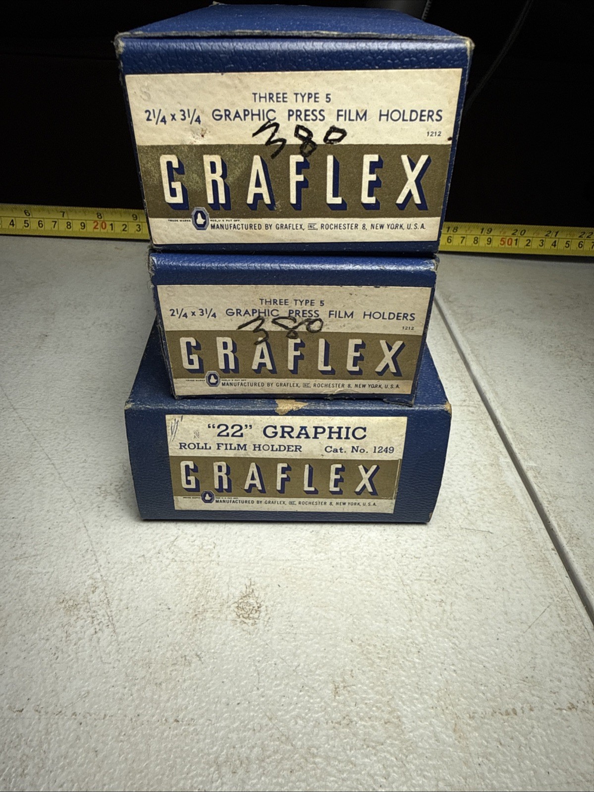 Vtg Graflex bundle Press & Roll Film Holder(s) 2 1/4 X 3 1/4 graphic “22”