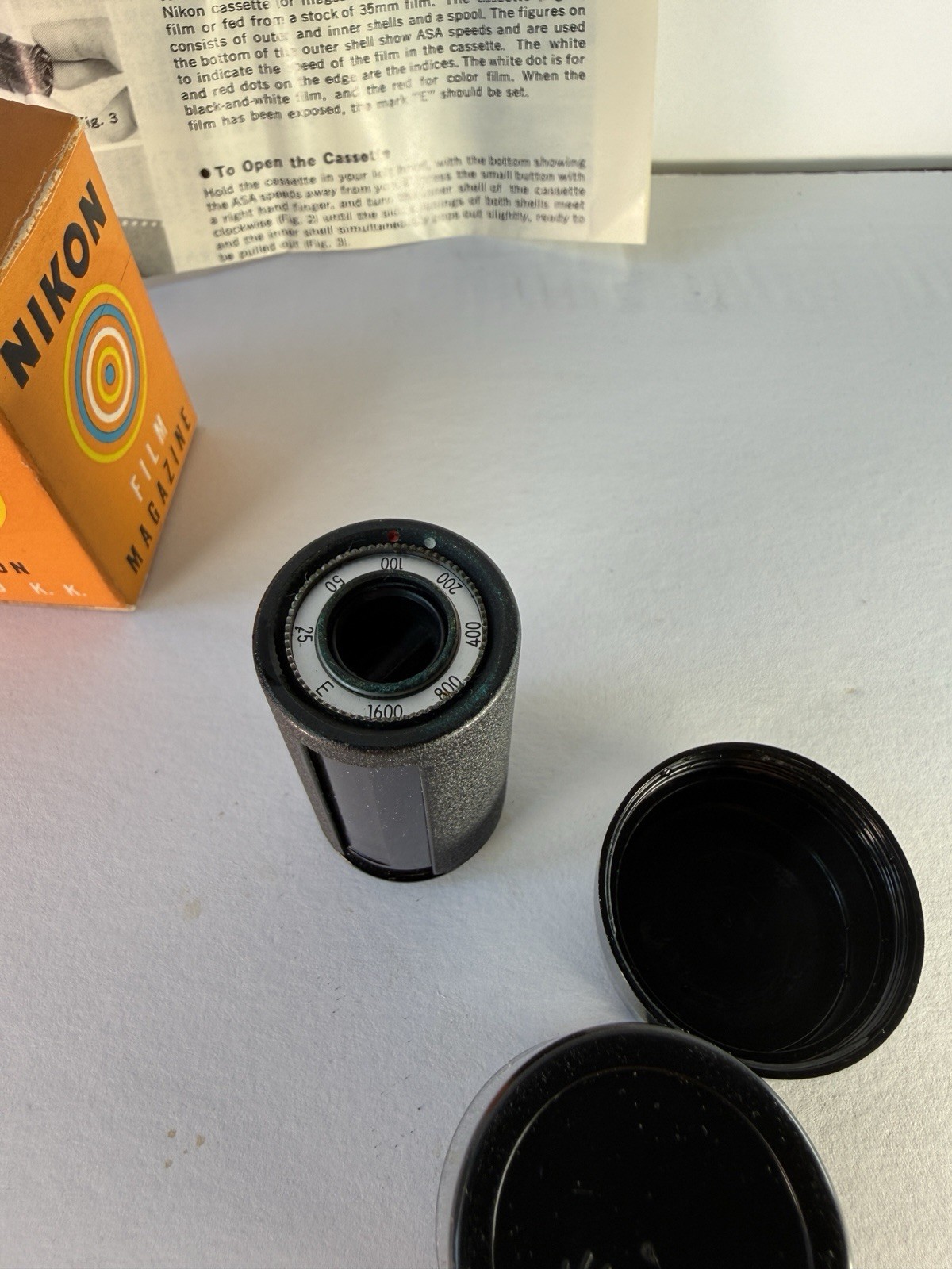 Original Nikon Reloadable Film Cassette for Early S RF Cameras w/ Case + Box