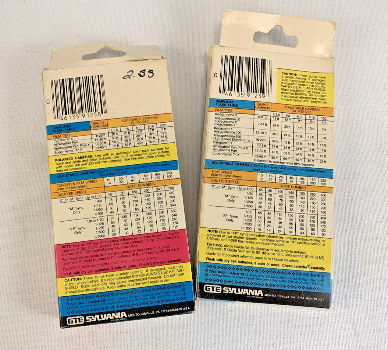 Vintage Sylvania Blue Dot Flashbulbs Open Boxes-Lot of 2 M3 & M3B Blue & Clear