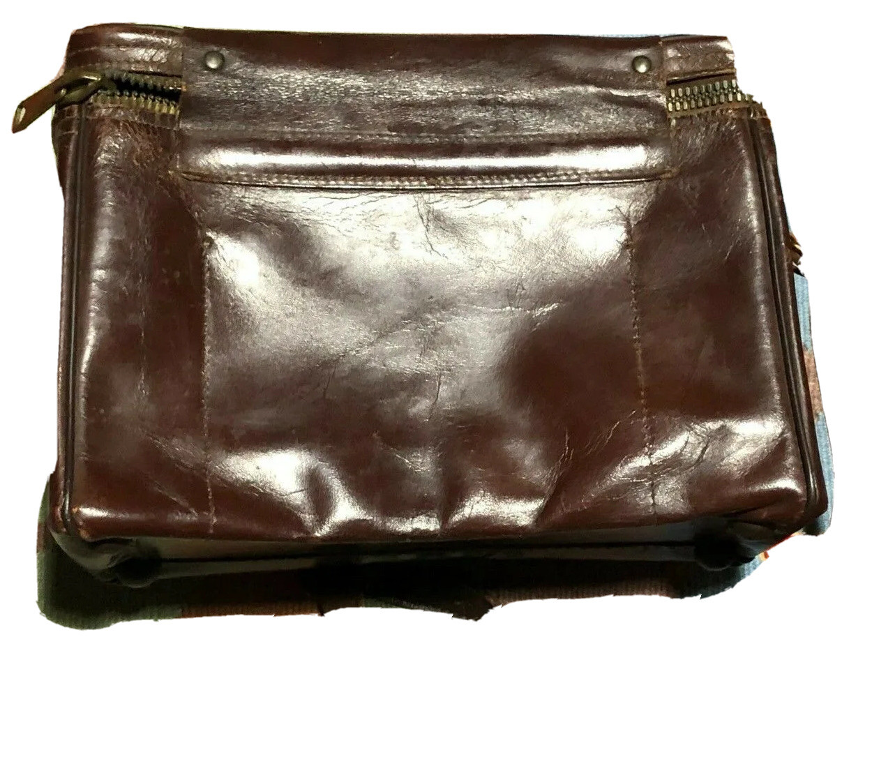 Vintage 60s Leather Camera Case Hard Shell Diamond Made in USA