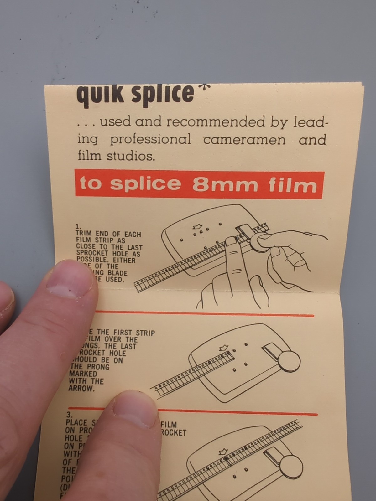 KEYSTONE Quik Splice Regular 8mm Movie FILM SPLICER With Splicing Tape