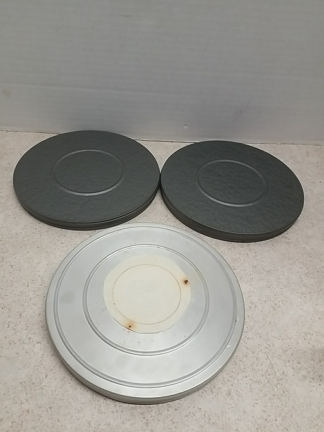2 Vintage 7 Inch Metal Reels and Cases Compco Bros. 1 B & HC REEL & Case