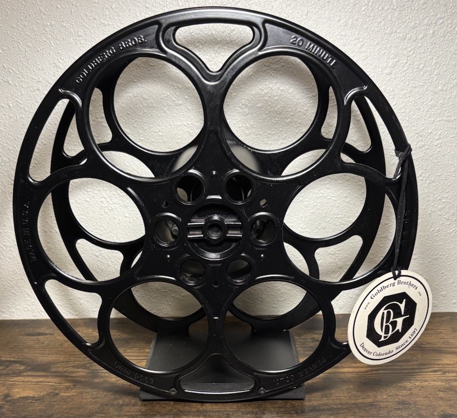 Goldberg Brothers Film Reel 15″ 35mm Theater Film Wine Rack Black