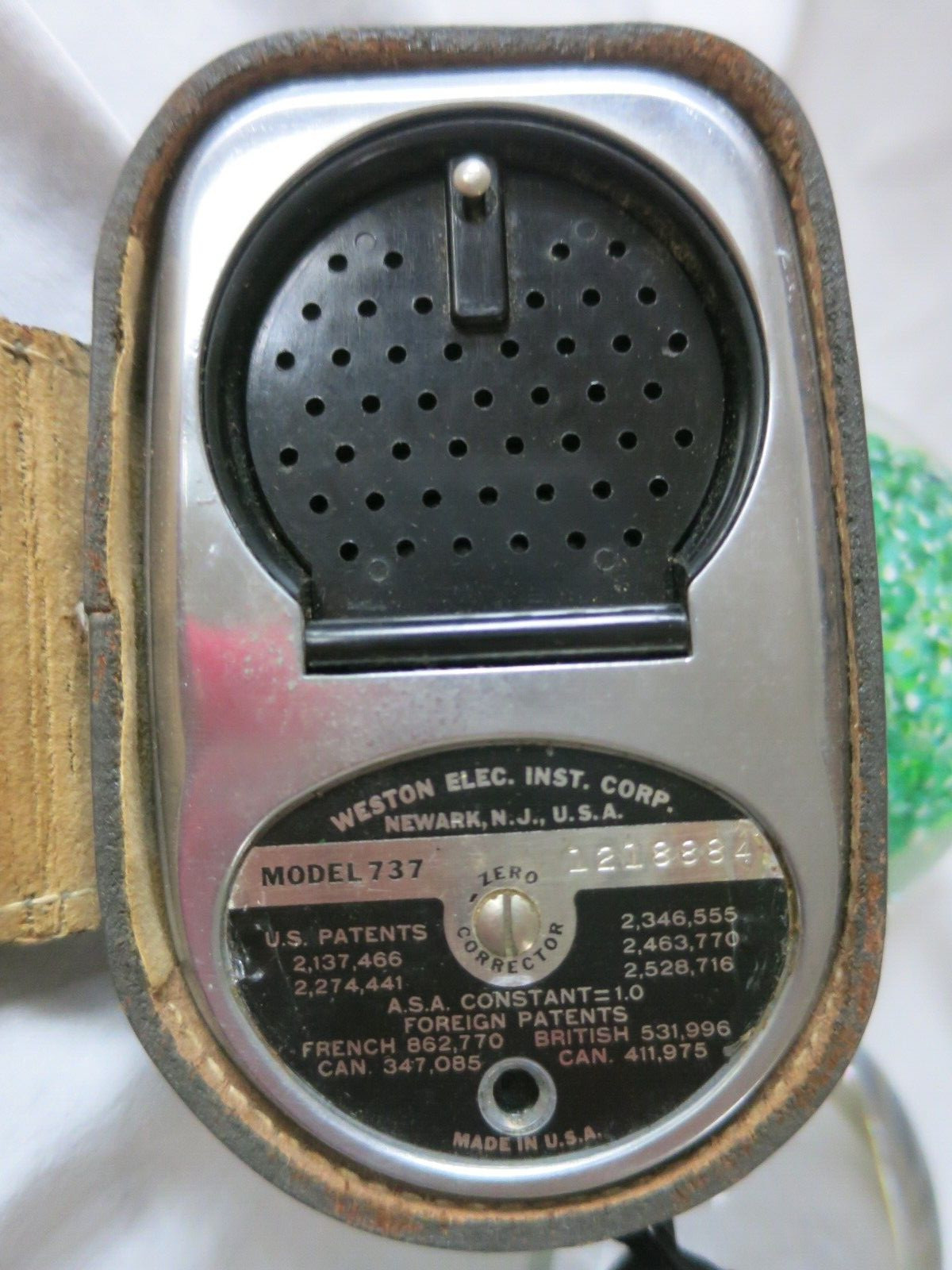 Weston Master III Vintage Photography Universal Exposure Meter Model 737 Leather